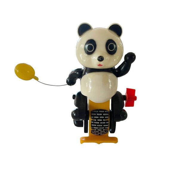 Yung Lo Other - Yung Lo Mechanical Cyclist Panda Wind-Up Toy Yellow Balloon 4.5” not working